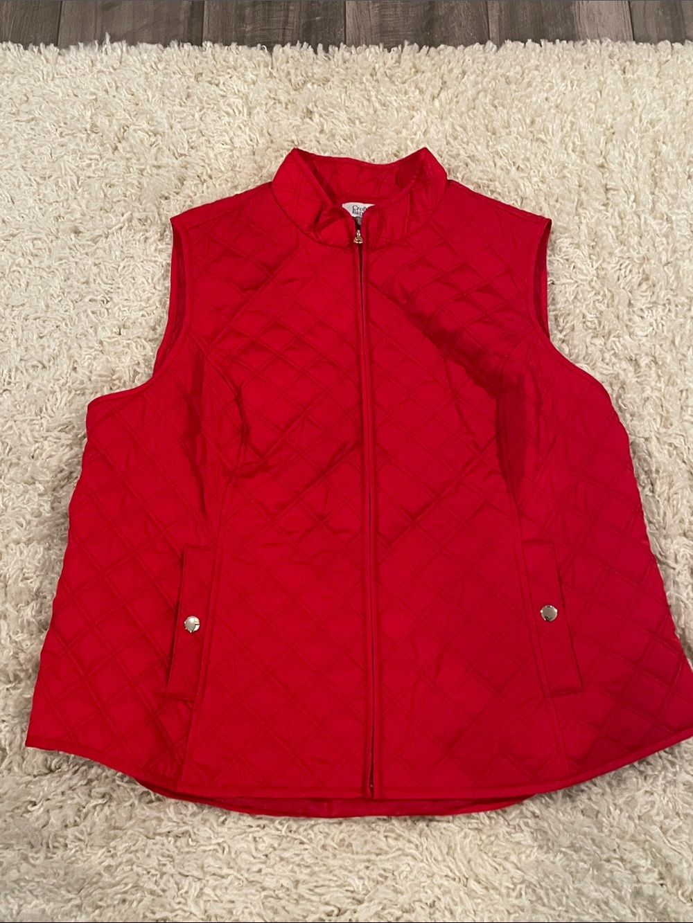 Croft and Barrow Red Classic Quilted Vest